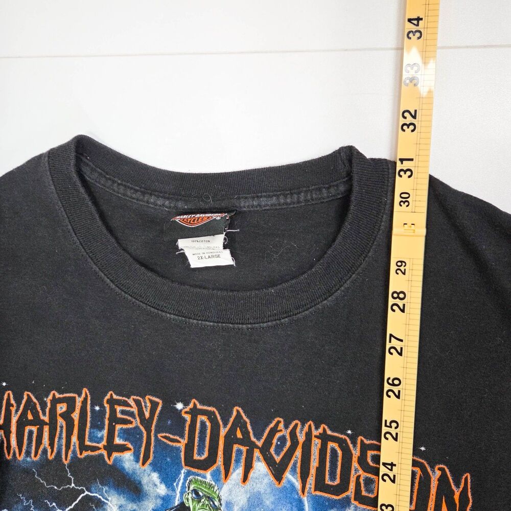 Harley Davidson Frankenstein Wolfman Faded Graphic Tee Sz 2XL